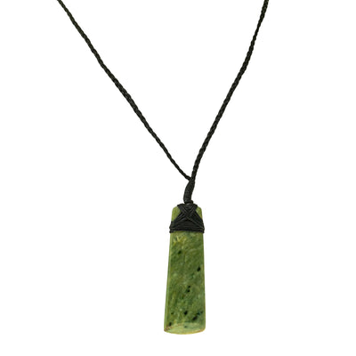 NZ Greenstone Kahotea Toki on Black Cord-Necklace-Walker & Hall