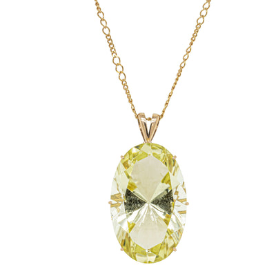 Deja Vu 9ct Yellow Gold 94ct Lemon Quartz Pendant-Necklace-Walker & Hall