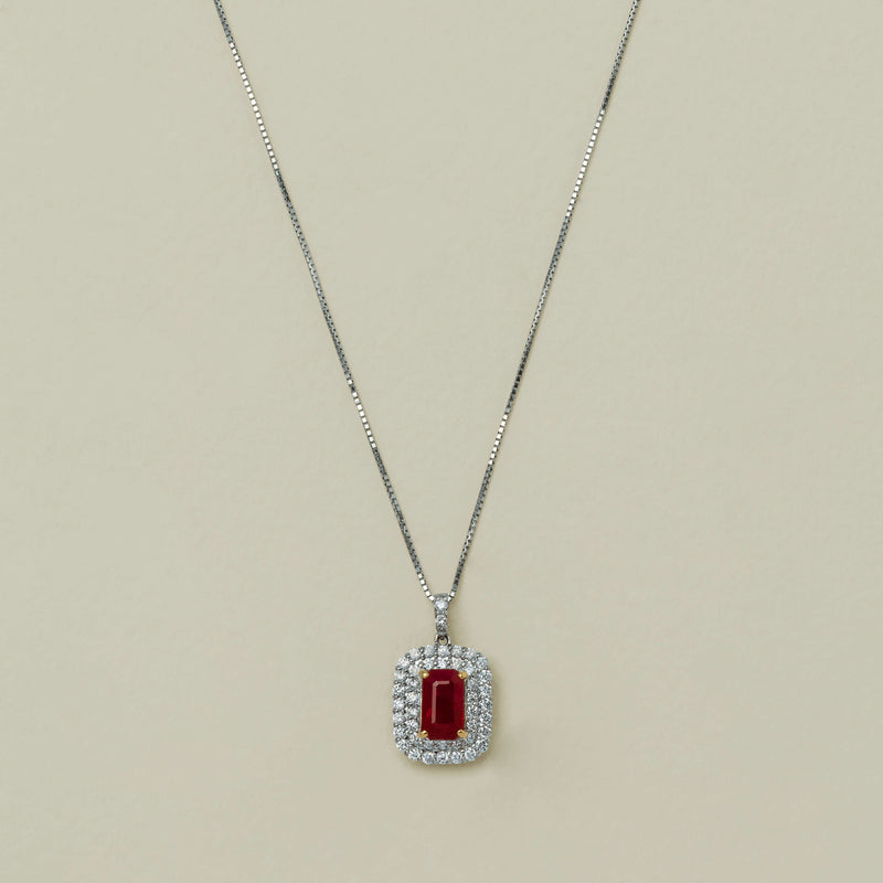 Deja Vu Platinum/18ct Yellow Gold 2.05ct Ruby & Diamond Pendant - Necklace - Walker & Hall