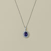 18ct White Gold 2.68ct Tanzanite & Diamond Belle Pendant - Necklace - Walker & Hall
