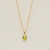9ct Yellow Gold Peridot Iris Pendant - Necklace - Walker & Hall