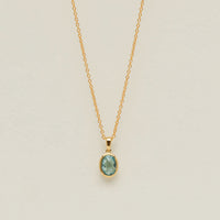 9ct Yellow Gold Blue Topaz Iris Pendant - Necklace - Walker & Hall
