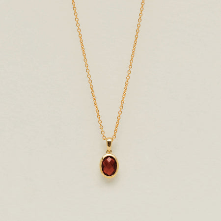 9ct Yellow Gold Garnet Iris Pendant - Necklace - Walker & Hall