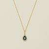 18ct Yellow Gold 1.33ct Teal Sapphire & Diamond Sierra Pendant - Necklace - Walker & Hall
