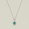 18ct White Gold 1.25ct Emerald & Diamond Belle Pendant - Necklace - Walker & Hall