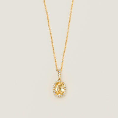 18ct Yellow Gold 2.07ct Yellow Sapphire & Diamond Sierra Pendant - Necklace - Walker & Hall