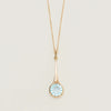 Deja Vu 15ct Rose Gold Blue Topaz Drop Pendant - Necklace - Walker & Hall