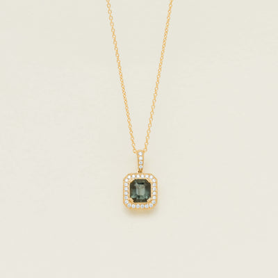 18ct Yellow Gold 2.10ct Green Sapphire Empire Pendant - Necklace - Walker & Hall
