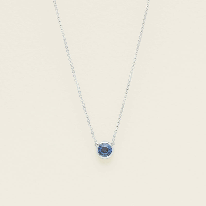 18ct White Gold .96ct Sapphire Natalia Pendant - Necklace - Walker & Hall