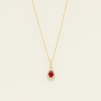 18ct Yellow Gold .81ct Ruby & Diamond Mini Sierra Pendant - Necklace - Walker & Hall