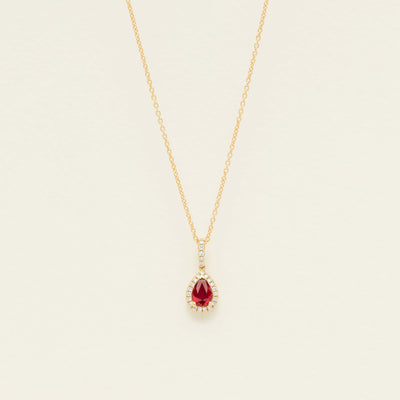 18ct Yellow Gold .81ct Ruby & Diamond Mini Sierra Pendant - Necklace - Walker & Hall