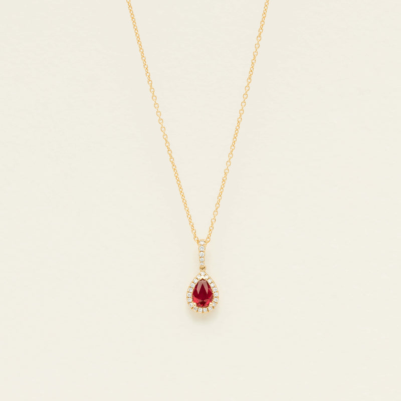 18ct Yellow Gold .81ct Ruby & Diamond Mini Sierra Pendant - Necklace - Walker & Hall