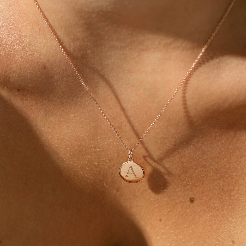 9ct Rose Gold Pebble Pendant-Necklace-Walker & Hall