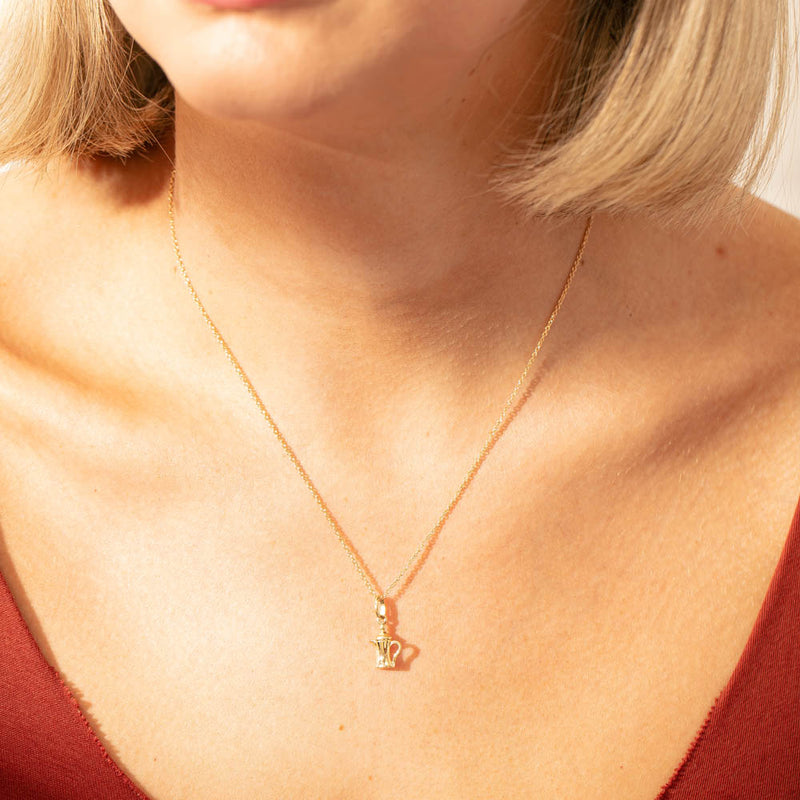 Deja Vu 18ct Yellow Gold Coffee Jug Charm-Charm-Walker & Hall
