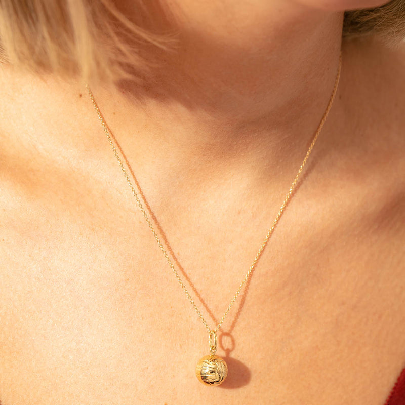 Deja Vu 18ct Yellow Gold Hollow Football Charm-Charm-Walker & Hall