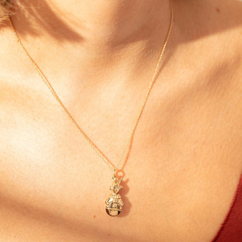 Deja Vu 9ct Yellow Gold Hollow Clown Charm-Charm-Walker & Hall