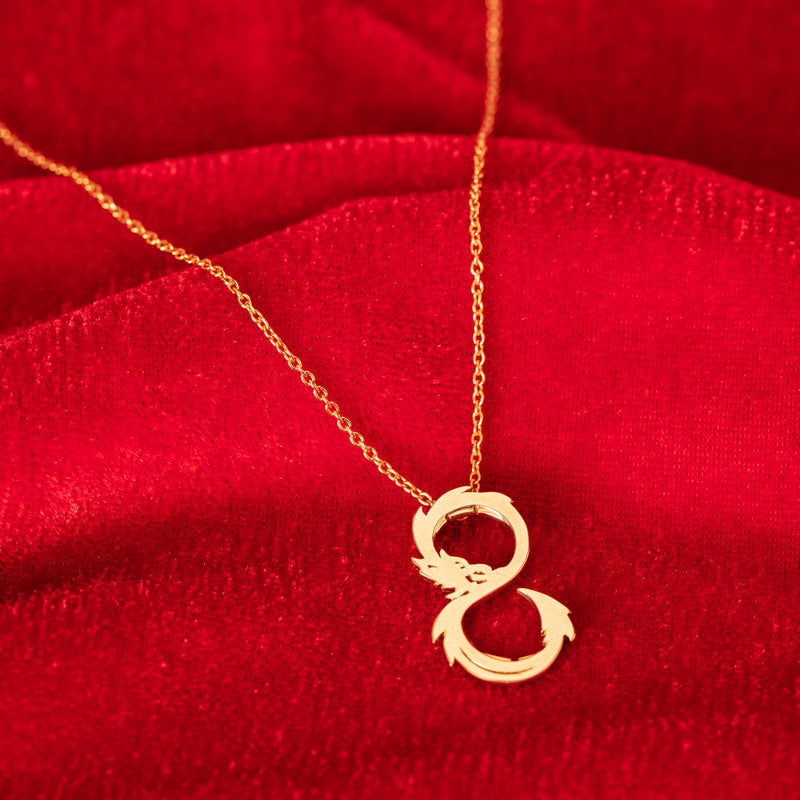 9ct Yellow Gold Year Of The Dragon Pendant-Necklace-Walker & Hall