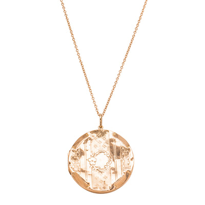 Vintage 9ct Rose Gold Round Locket-Necklace-Walker & Hall