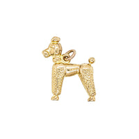 Deja Vu 9ct Yellow Gold Poodle Dog Charm - Necklace - Walker & Hall