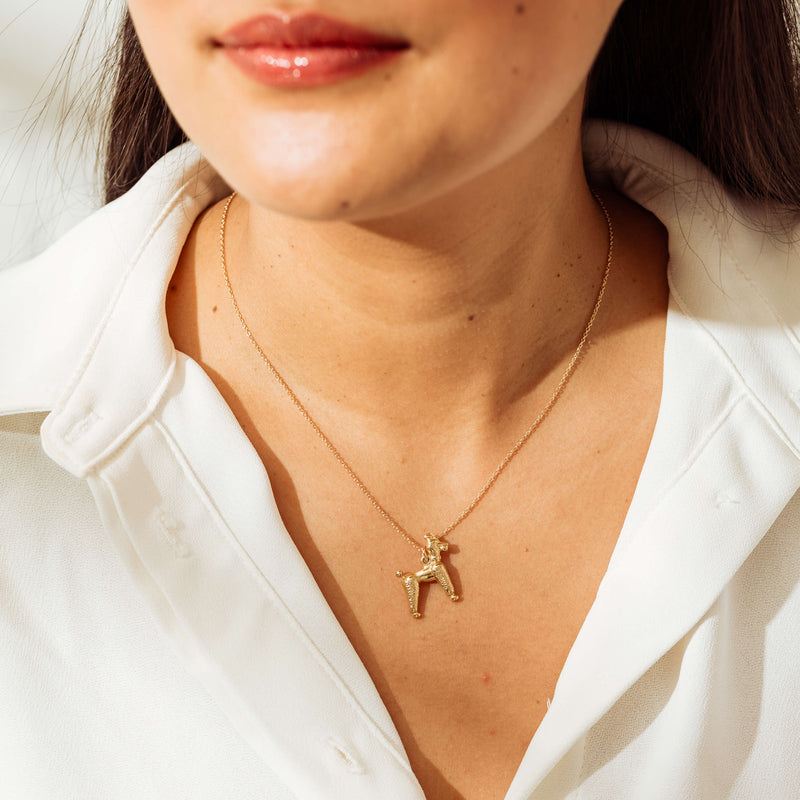 Deja Vu 9ct Yellow Gold Poodle Dog Charm - Necklace - Walker & Hall