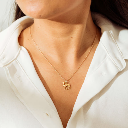 Deja Vu 21ct Yellow Gold Camel Charm-Necklace-Walker & Hall