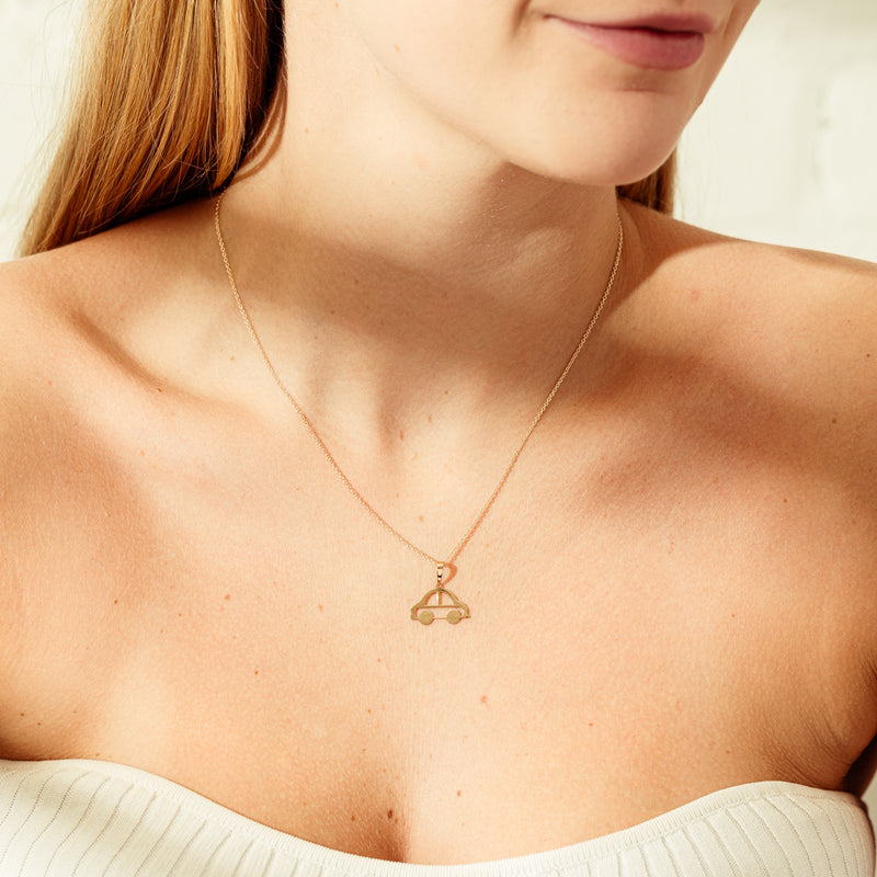 Deja Vu 18ct Yellow Gold Car Pendant-Necklace-Walker & Hall