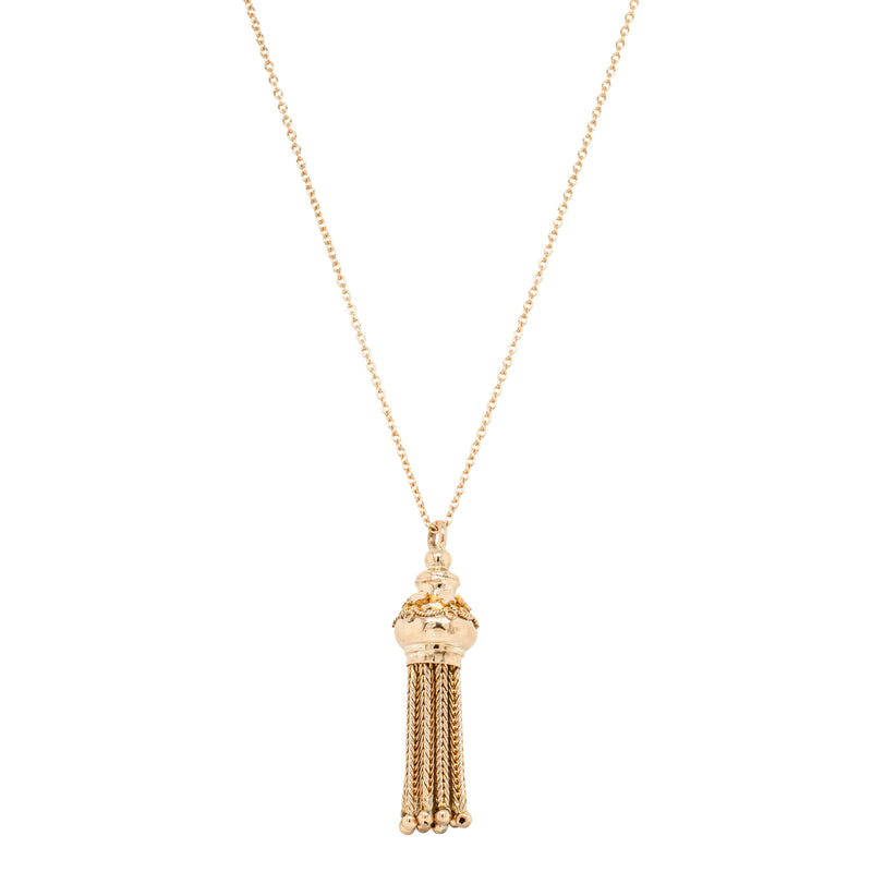 Vintage 8ct Rose Gold Tassel Pendant-Necklace-Walker & Hall