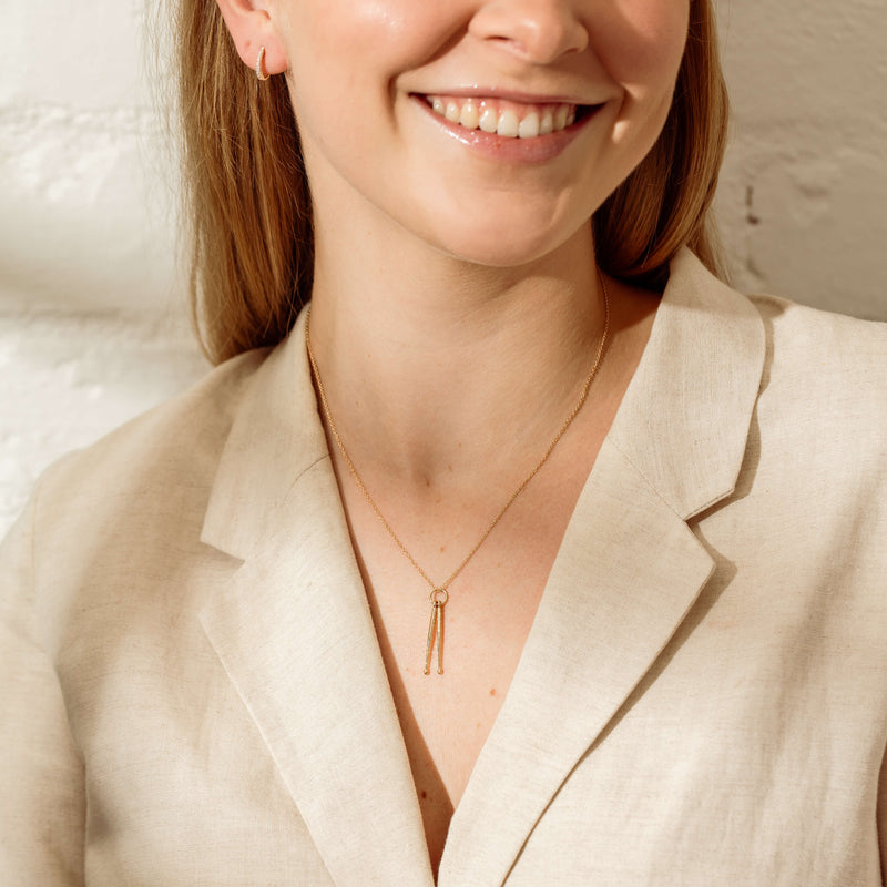 Deja Vu 9ct Yellow Gold Drumsticks Charm-Charm-Walker & Hall