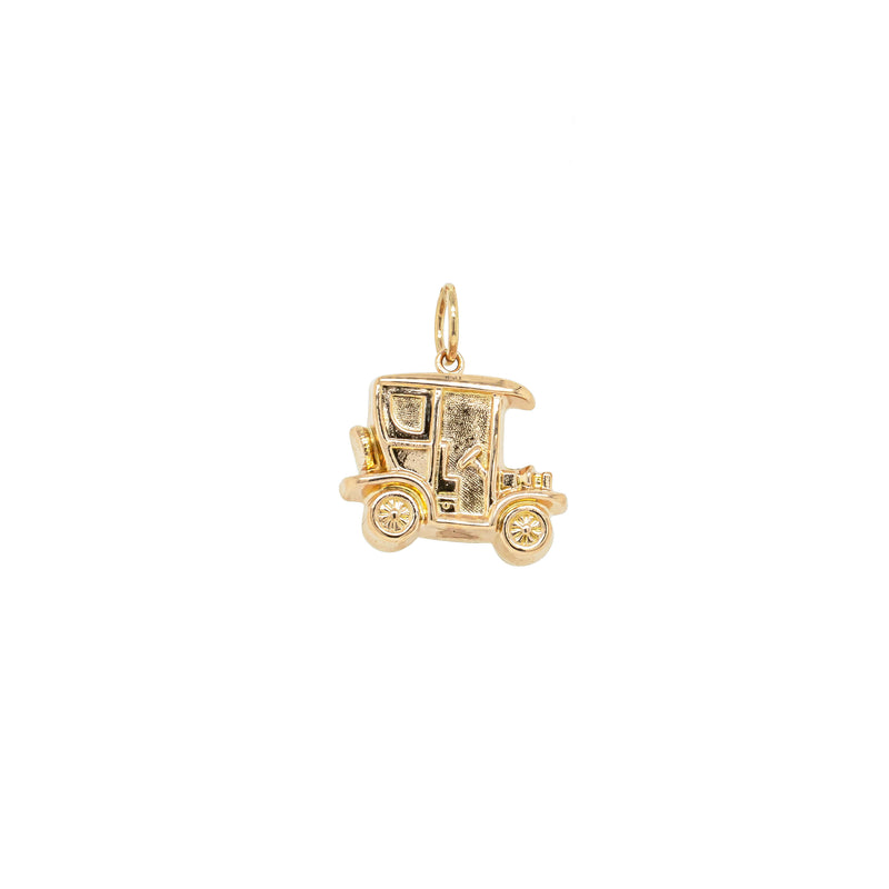 Deja Vu 9ct Yellow Gold Hollow Vintage Car Charm-Charm-Walker & Hall