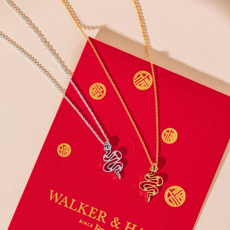 Sterling Silver Year Of The Snake Pendant-Necklace-Walker & Hall