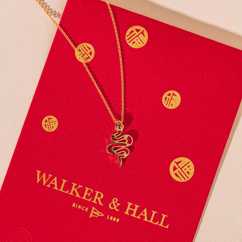 9ct Yellow Gold Year Of The Snake Pendant-Necklace-Walker & Hall