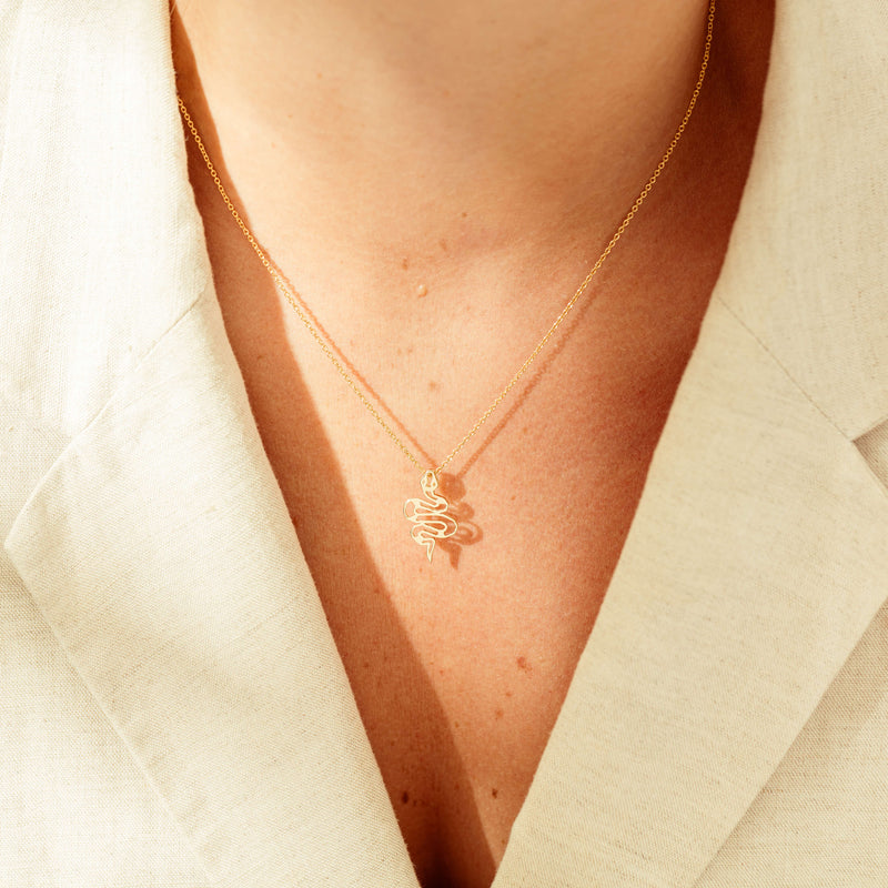 9ct Yellow Gold Year Of The Snake Pendant-Necklace-Walker & Hall