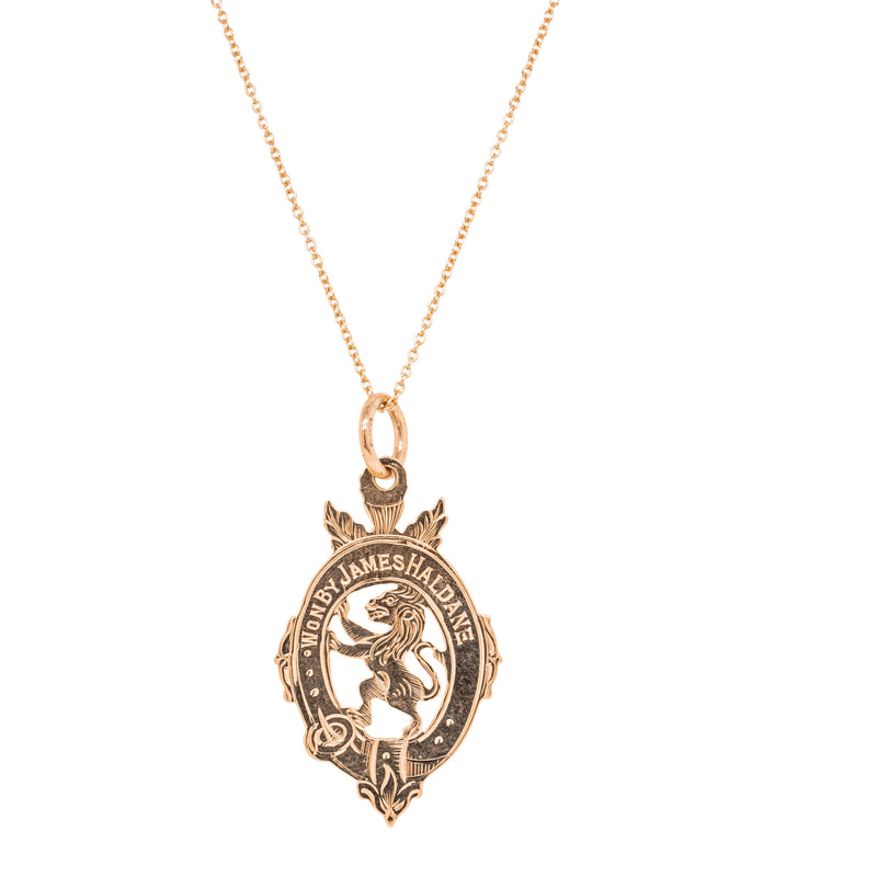 Deja Vu 9ct Rose Gold Cycling Medal Pendant-Necklace-Walker & Hall