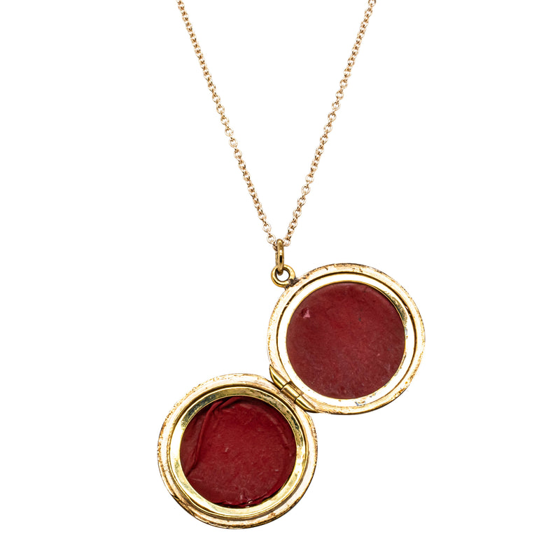 Deja Vu 8ct Yellow Gold Filled Round Locket-Necklace-Walker & Hall