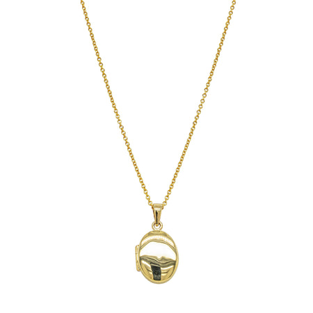 9ct Yellow Gold Oval Locket Necklace - Necklace - Walker & Hall