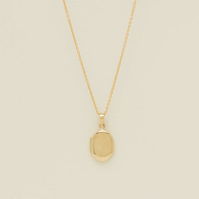 9ct Yellow Gold Oval Locket Necklace - Necklace - Walker & Hall