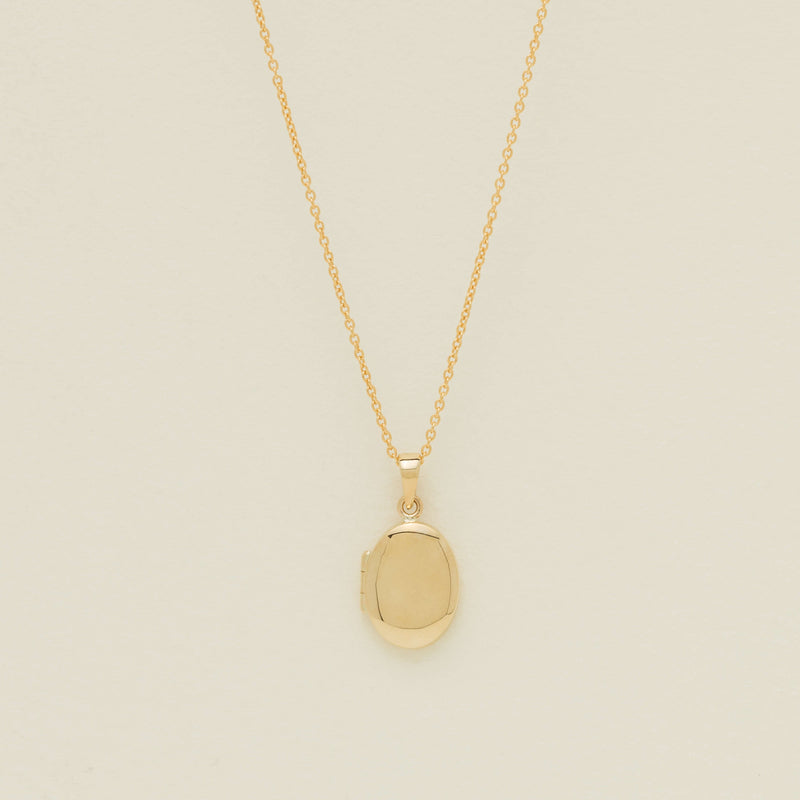 9ct Yellow Gold Oval Locket Necklace - Necklace - Walker & Hall