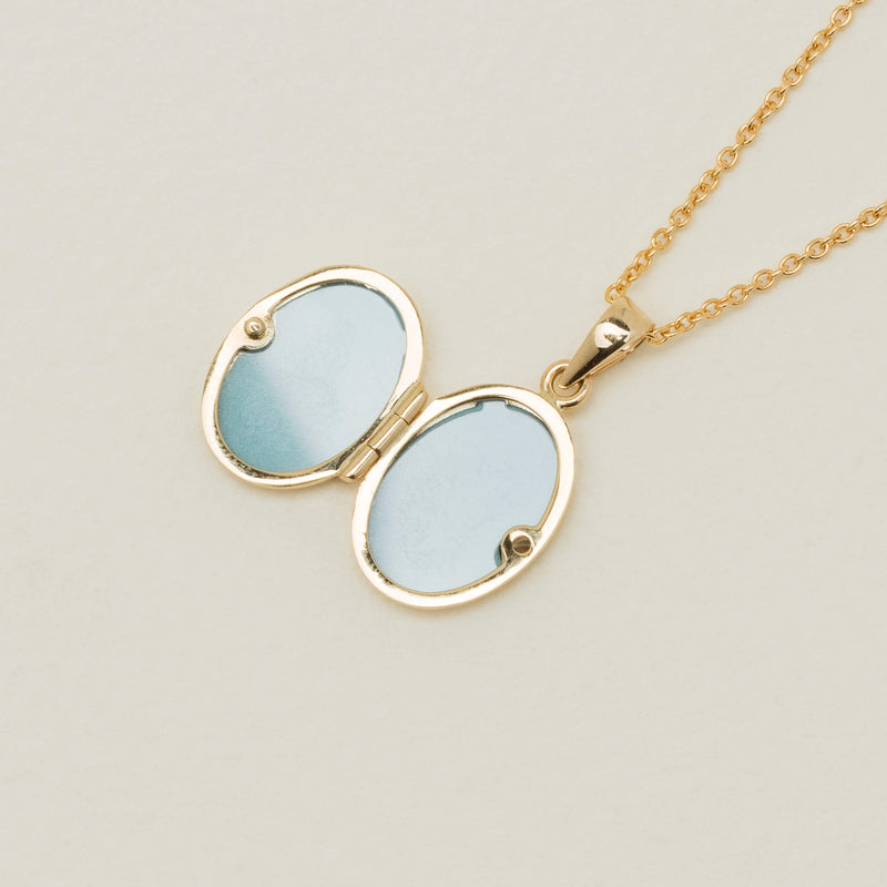 9ct Yellow Gold Oval Locket Necklace - Necklace - Walker & Hall