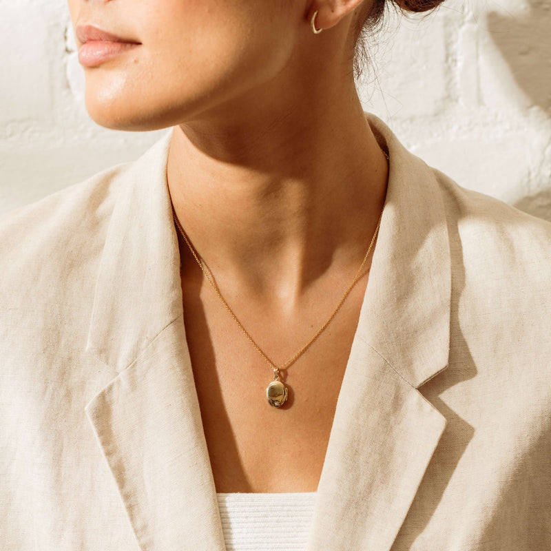 9ct Yellow Gold Oval Locket Necklace - Necklace - Walker & Hall