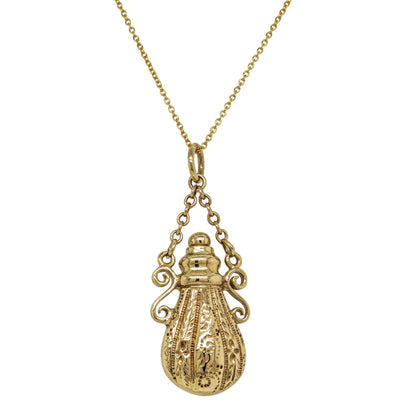 Deja Vu 9ct Yellow Gold Scent Pendant - Necklace - Walker & Hall