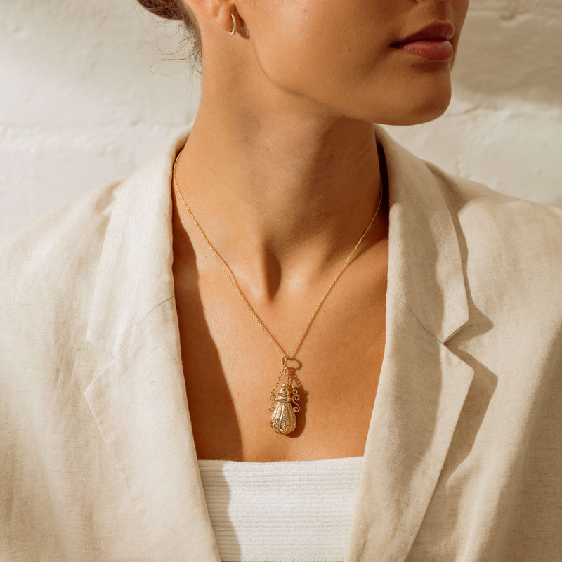 Deja Vu 9ct Yellow Gold Scent Pendant - Necklace - Walker & Hall