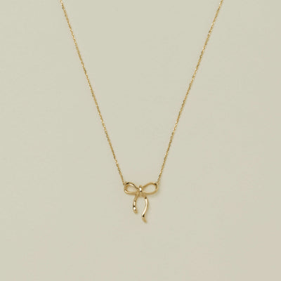 9ct Yellow Gold Infinity Bow Pendant - Necklace - Walker & Hall