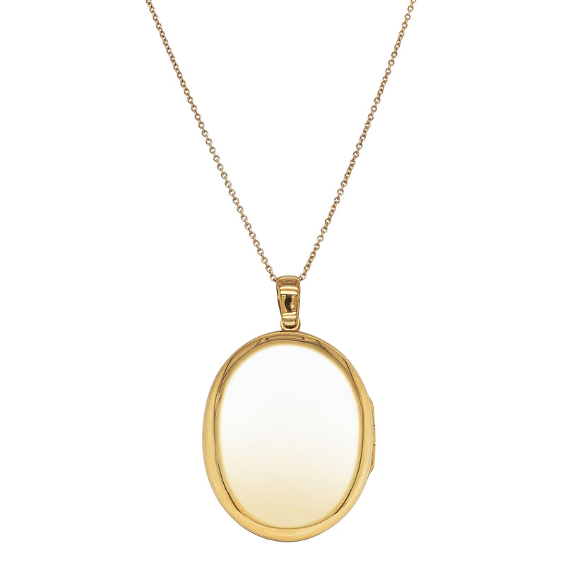Vintage 15ct Yellow Gold Oval Locket with Chain - Necklace - Walker & Hall