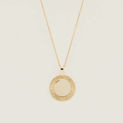 9ct Yellow Gold Reflections Medallion Pendant - Necklace - Walker & Hall