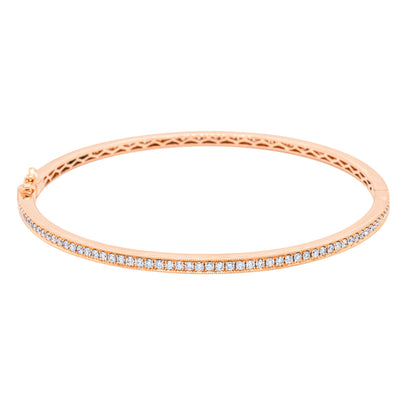 18ct Rose Gold 1.90ct Diamond Bangle-Bracelet-Walker & Hall