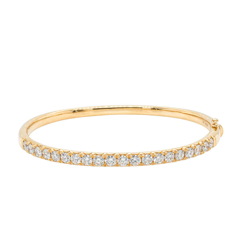18ct Yellow Gold Diamond Comet Bangle-Bracelet-Walker & Hall