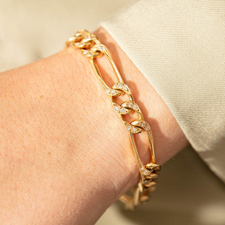 Vintage 18ct Yellow Gold 1.20ct Diamond Bracelet-Bracelet-Walker & Hall