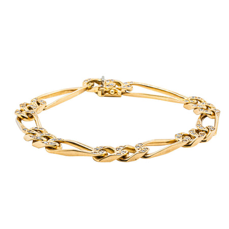 Vintage 18ct Yellow Gold 1.20ct Diamond Bracelet-Bracelet-Walker & Hall