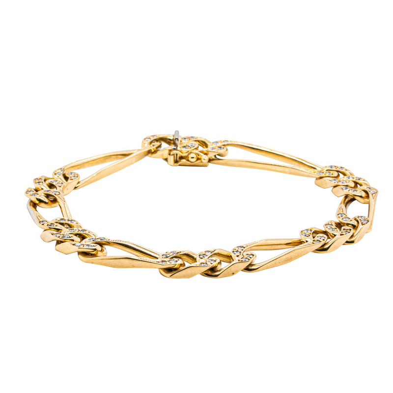 Vintage 18ct Yellow Gold 1.20ct Diamond Bracelet-Bracelet-Walker & Hall