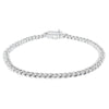18ct White Gold Diamond Curb Link Bracelet-Bracelet-Walker & Hall